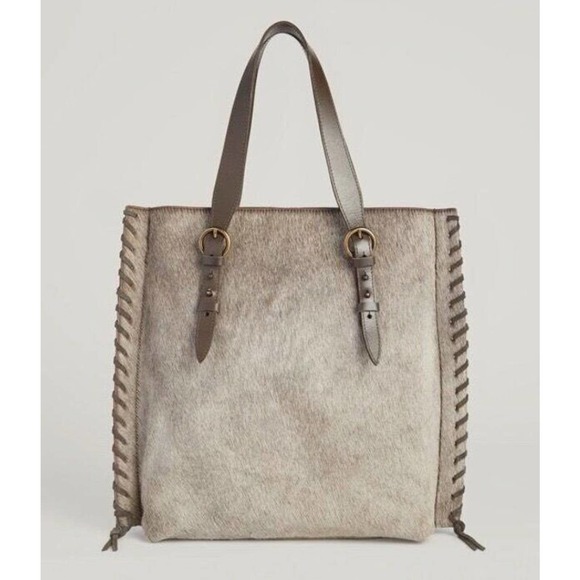 convalore Handbags - MOXIE MADE Convalore Leather Calf Hair Everyday Tote Bag Natural NWT